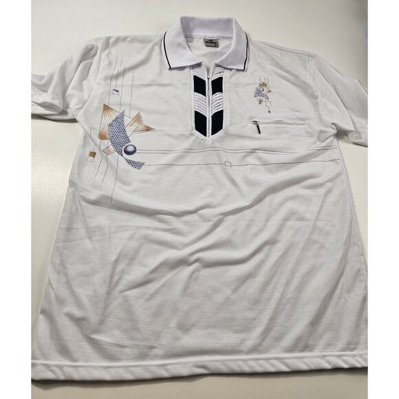 Huong vintage 1/4 zip polo whimsical size M Medium mens 90s shirt top EUC ^ - Picture 4 of 7